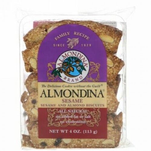 Almondina, セサミ, セサミ & アーモンドビスケット, 4 オンス (113 g) (Discontinued Item)