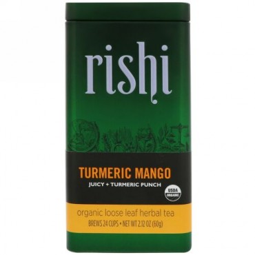 Rishi Tea, オーガニック・ルースリーフハーブティー、ターメリックマンゴー、 2.12 oz (60 g) (Discontinued Item)