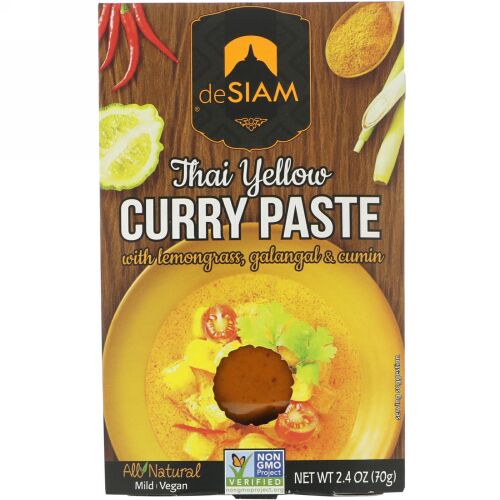 deSIAM, タイ・イエローカレーペースト、 マイルド、 2.4 オンス (70 g) (Discontinued Item)